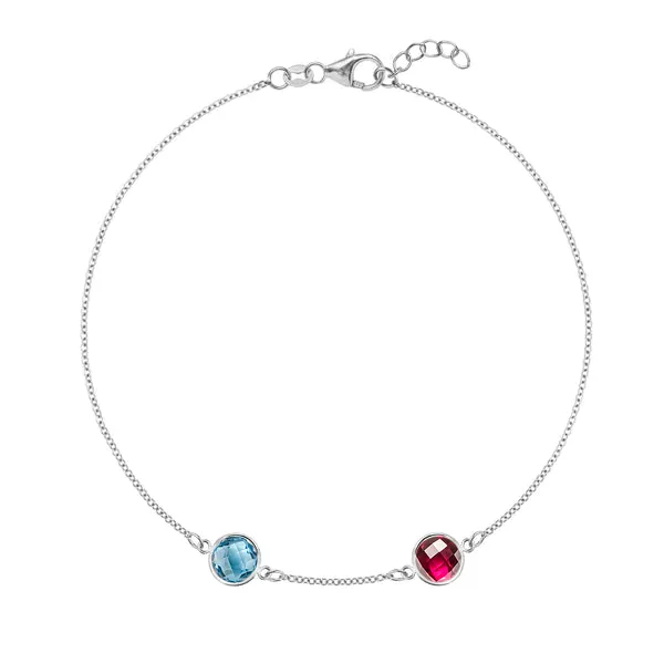 Personalized Grand 2 Birthstone Bracelet in 14k Gold sold by Haverhill