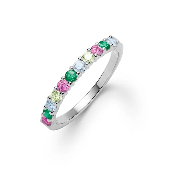 Personalized Rosecliff Birthstone Stackable Ring in 14k Gold sold by Haverhill