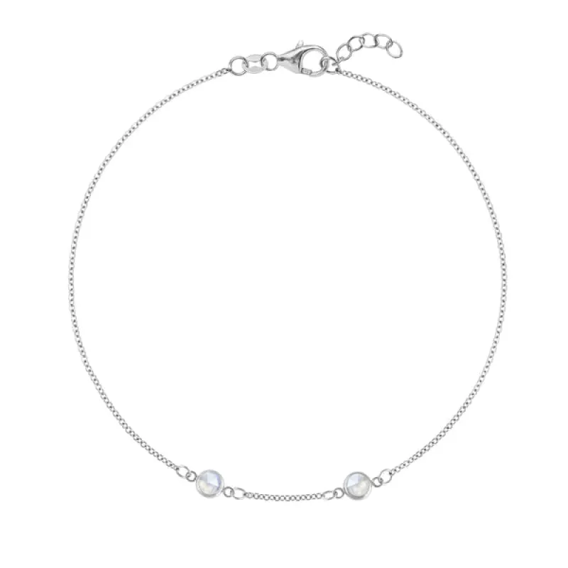 Personalized Classic 2 Birthstone Bracelet in 14k Gold sold by Haverhill