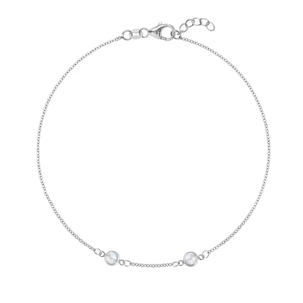 Personalized Classic 2 Birthstone Bracelet in 14k Gold sold by Haverhill