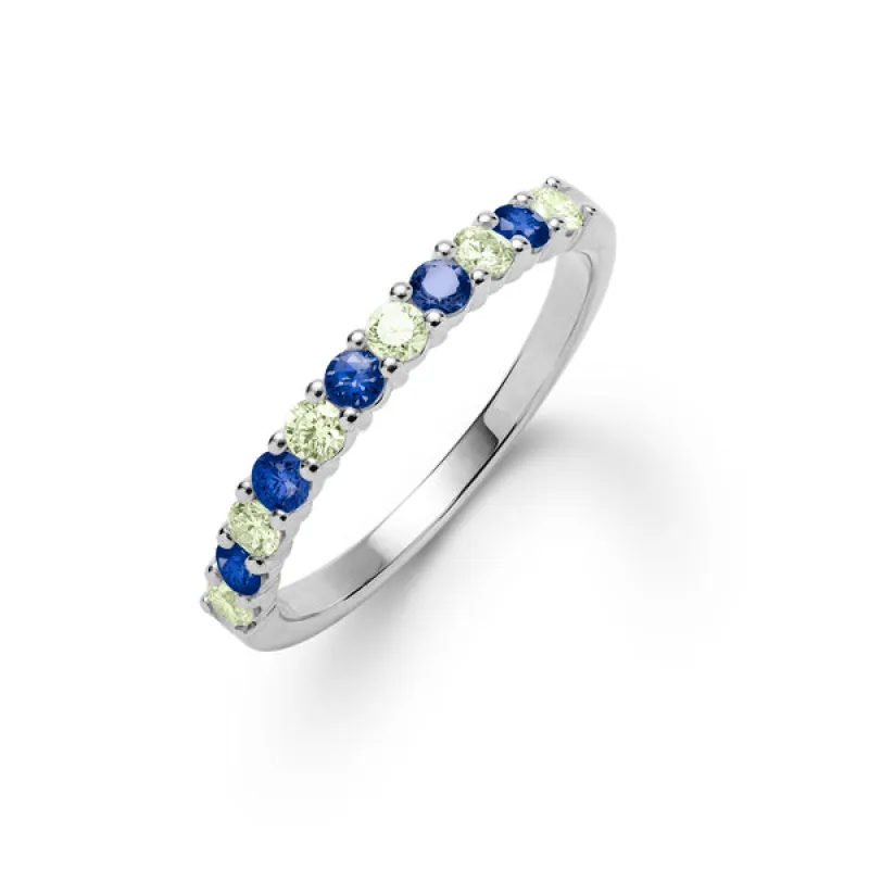 Personalized Rosecliff Birthstone Stackable Ring in 14k Gold made by Haverhill