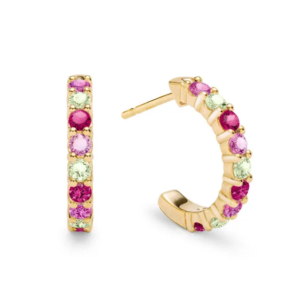 Personalized Rosecliff Birthstone Earrings in 14k Gold sold by Haverhill
