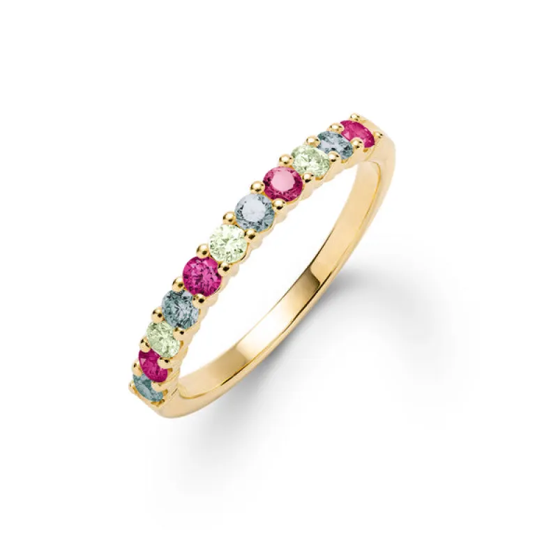 Personalized Rosecliff Birthstone Stackable Ring in 14k Gold sold by Haverhill