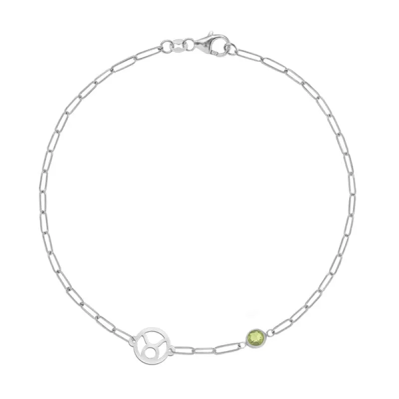 Personalized Zodiac & Birthstone Adelaide Mini Bracelet in 14k Gold sold by Haverhill