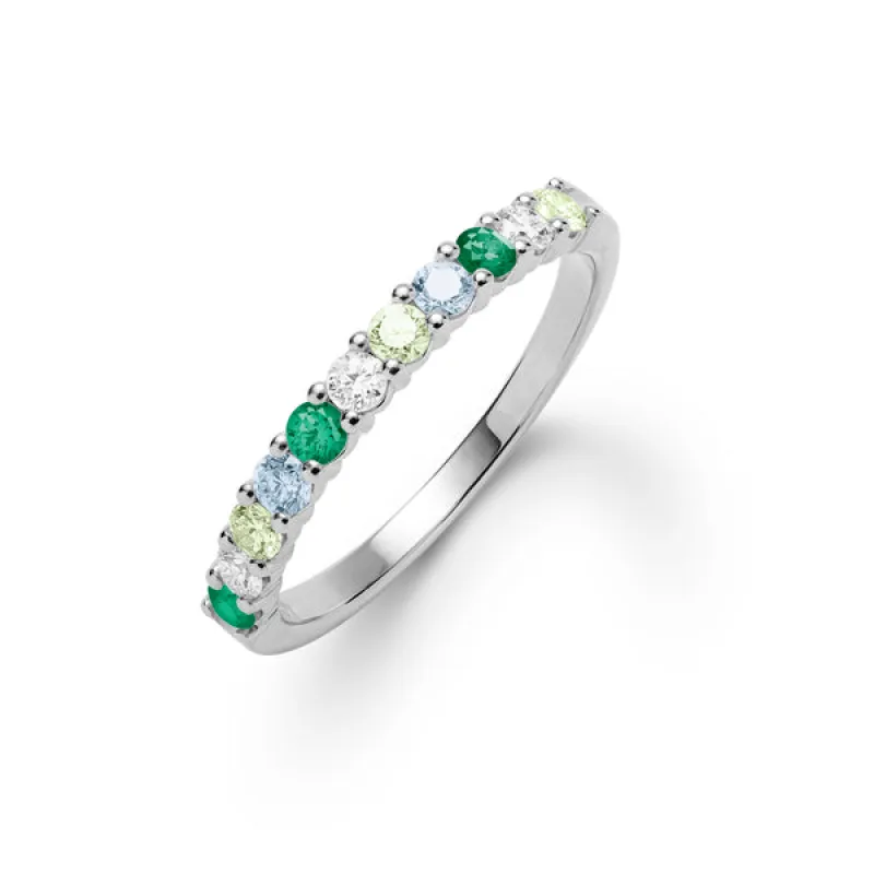 Personalized Rosecliff Birthstone Stackable Ring in 14k Gold sold by Haverhill