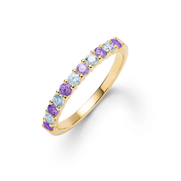 Personalized Rosecliff Birthstone Stackable Ring in 14k Gold sold by Haverhill