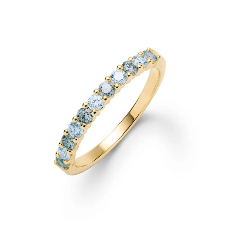 Personalized Rosecliff Birthstone Stackable Ring in 14k Gold made by Haverhill