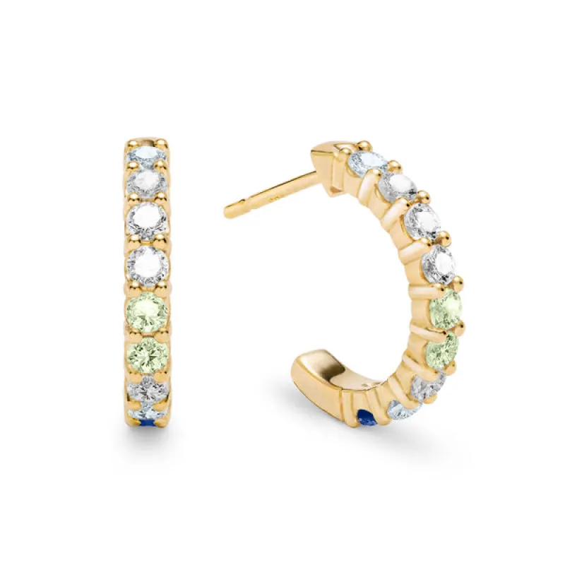 Personalized Rosecliff Birthstone Earrings in 14k Gold sold by Haverhill