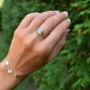 Personalized Greenwich 4 Birthstone & Diamond Ring in 14k Gold sold by Haverhill