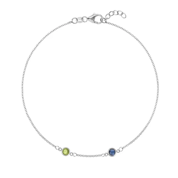 Personalized Classic 2 Birthstone Bracelet in 14k Gold sold by Haverhill