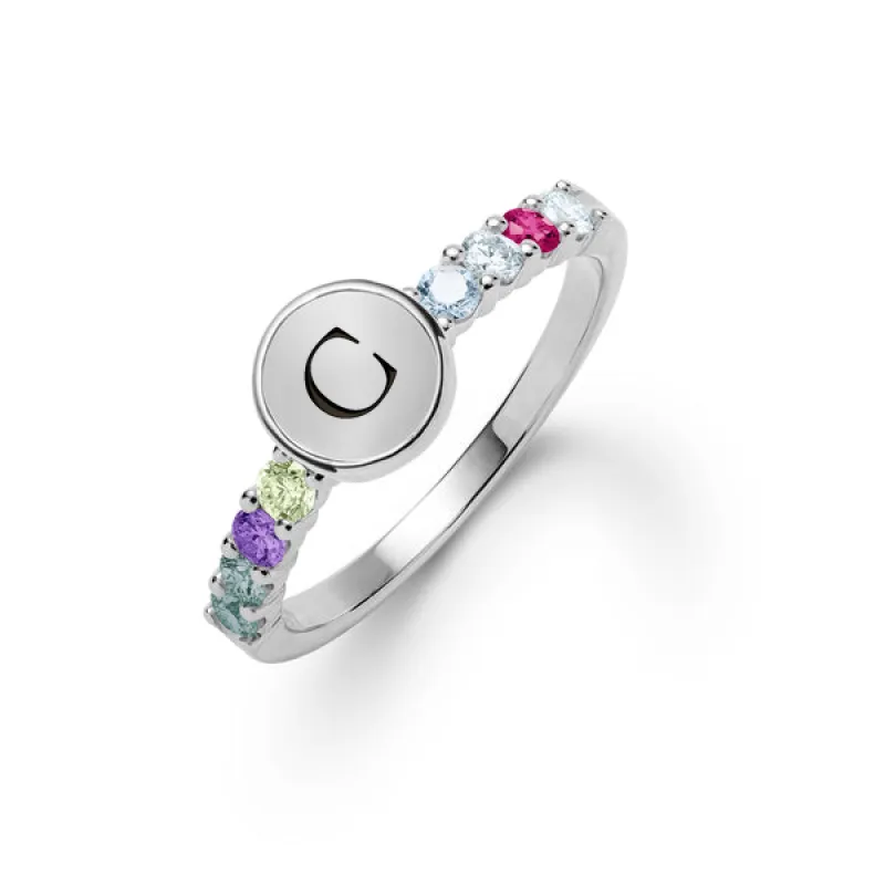 Personalized Rosecliff Letter Ring in 14k Gold sold by Haverhill