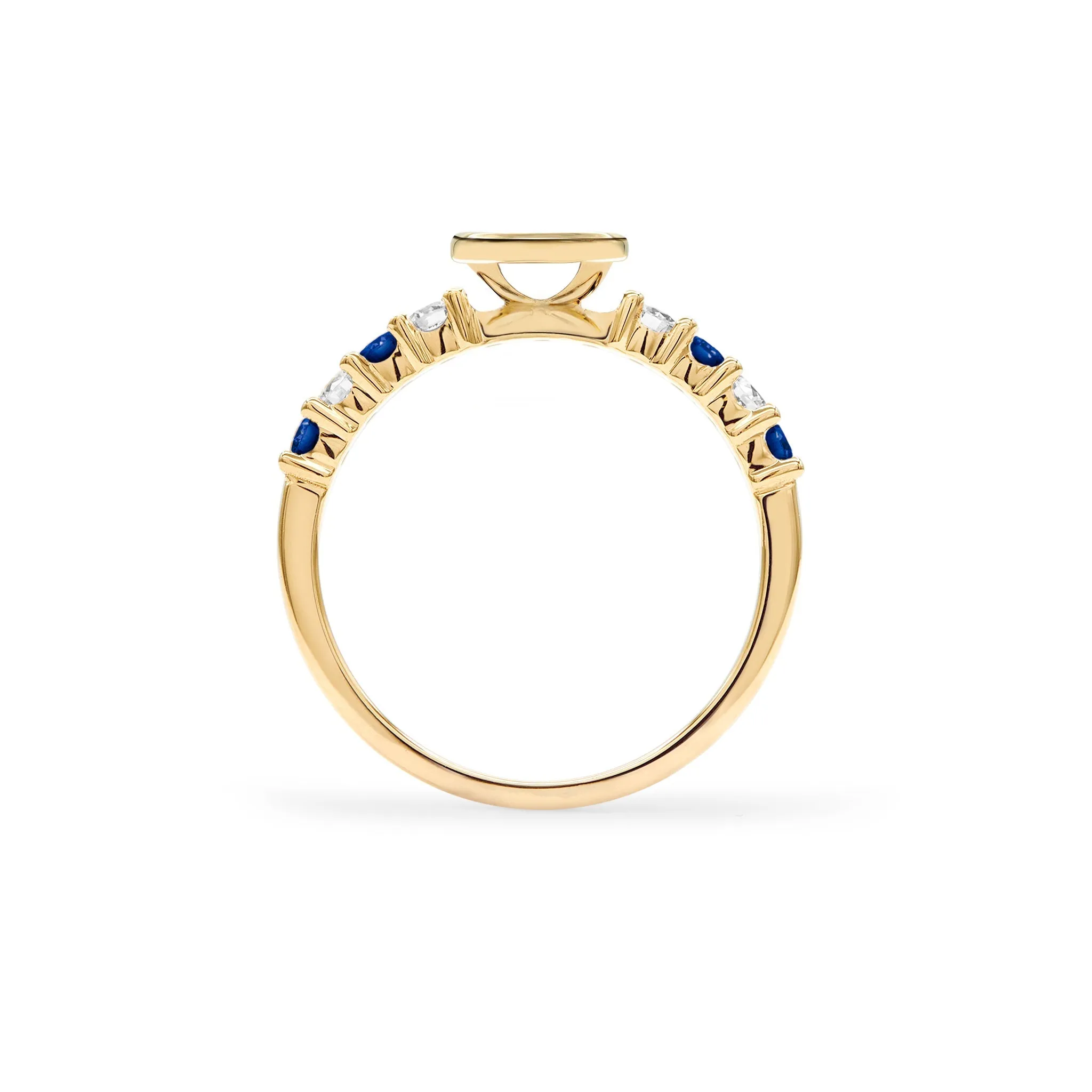 Rosecliff Letter Diamond & Sapphire Ring in 14k Gold (September) sold by Haverhill product image thumbnail 4
