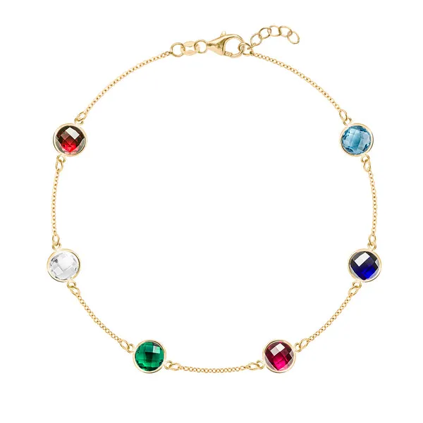 Personalized Grand 6 Birthstone Bracelet in 14k Gold sold by Haverhill