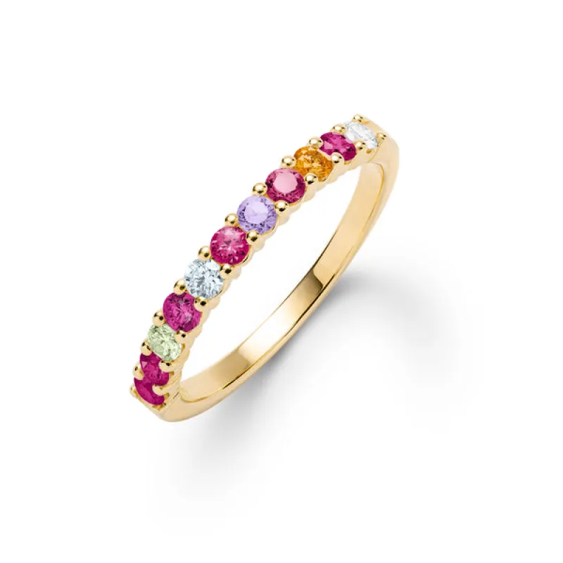 Personalized Rosecliff Birthstone Stackable Ring in 14k Gold sold by Haverhill