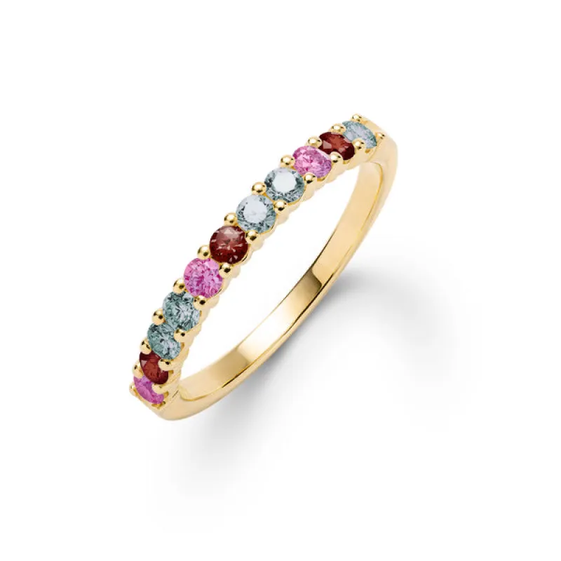 Personalized Rosecliff Birthstone Stackable Ring in 14k Gold sold by Haverhill