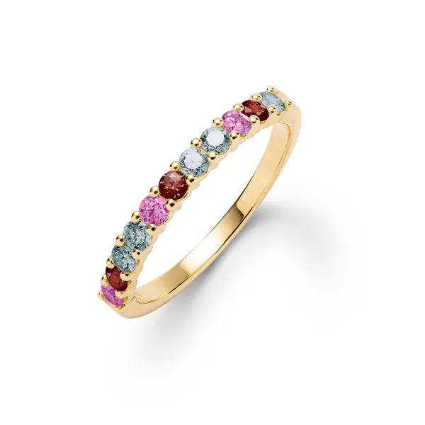 Personalized Rosecliff Birthstone Stackable Ring in 14k Gold sold by Haverhill