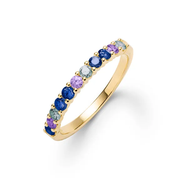 Personalized Rosecliff Birthstone Stackable Ring in 14k Gold sold by Haverhill