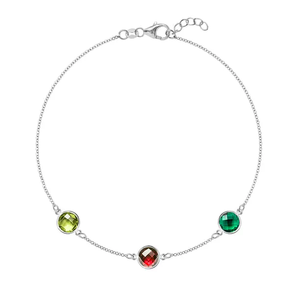 Personalized Grand 3 Birthstone Bracelet in 14k Gold sold by Haverhill