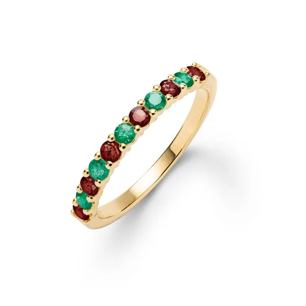 Personalized Rosecliff Birthstone Stackable Ring in 14k Gold sold by Haverhill