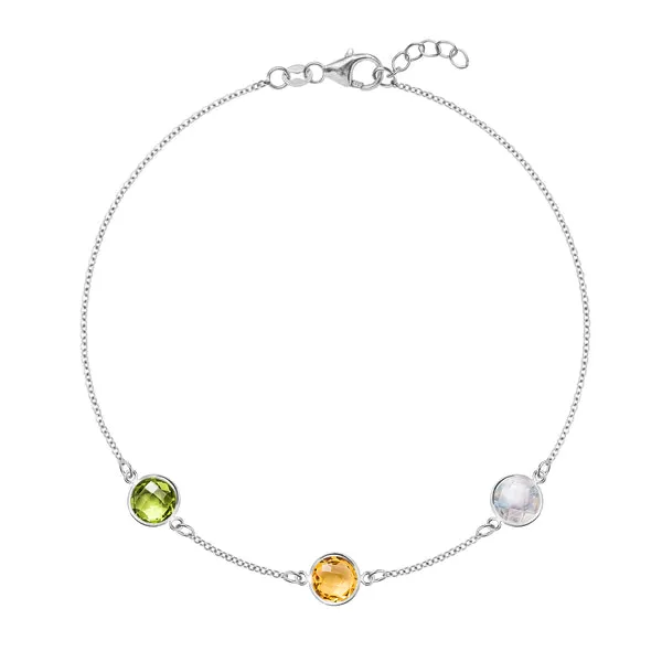 Personalized Grand 3 Birthstone Bracelet in 14k Gold sold by Haverhill