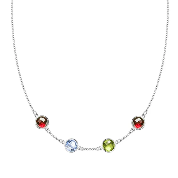 Personalized Grand 4 Birthstone Necklace in 14k Gold sold by Haverhill