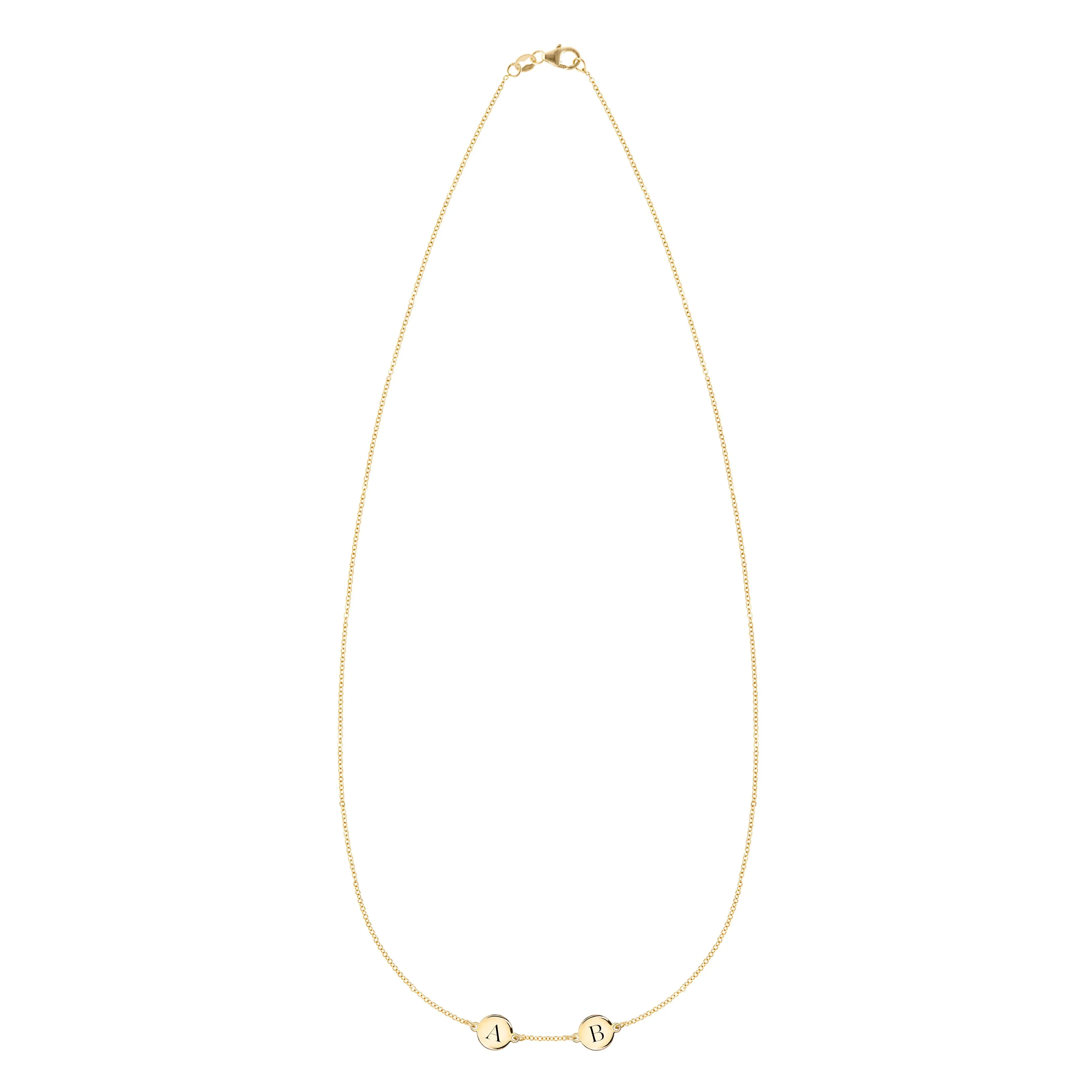 Personalized 2 Letter Necklace in 14k Gold (Single Spacing) sold by Haverhill product image thumbnail 4