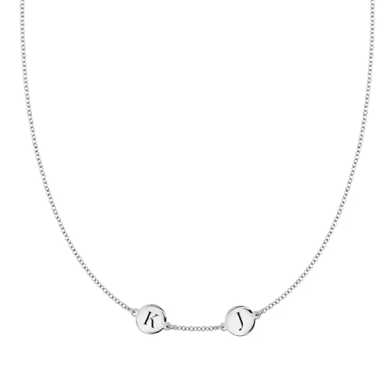 Personalized 2 Letter Necklace in 14k Gold (Single Spacing) sold by Haverhill