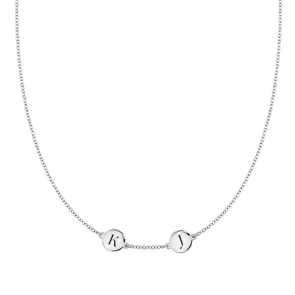 Personalized 2 Letter Necklace in 14k Gold (Single Spacing) sold by Haverhill