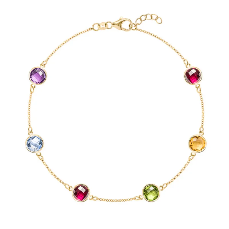 Personalized Grand 6 Birthstone Bracelet in 14k Gold sold by Haverhill