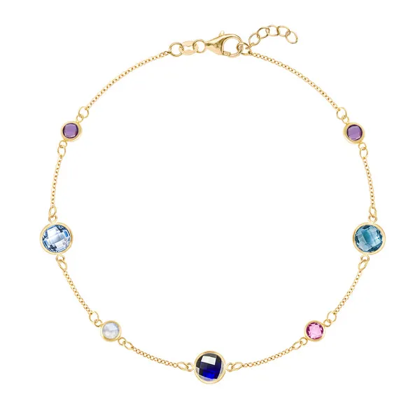 Personalized Bayberry Grand & Classic 7 Stone Bracelet in 14k Gold sold by Haverhill