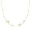 Personalized Classic 2 Letter & 2 Birthstone Necklace in 14k Gold (Single Spacing) sold by Haverhill