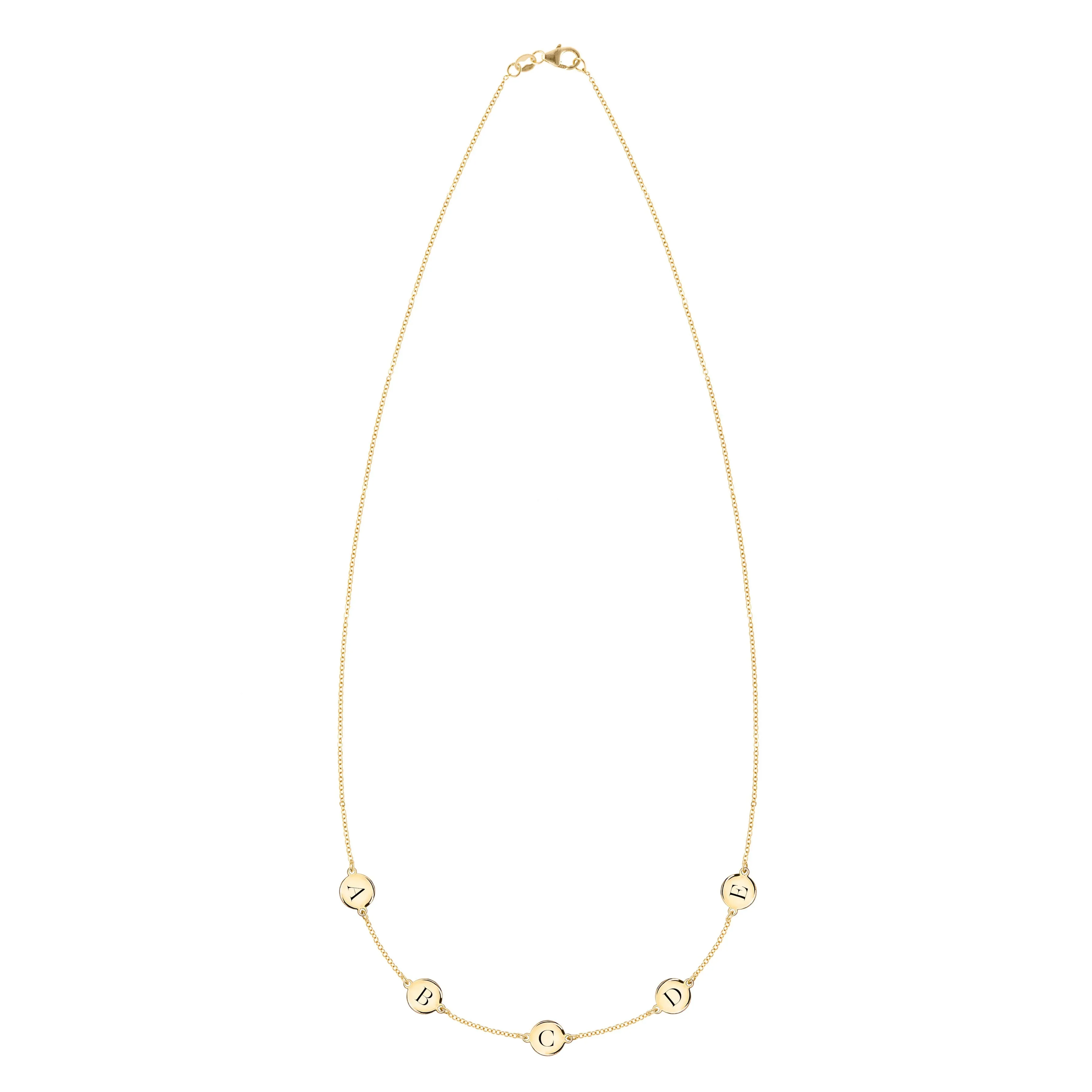Personalized 5 Letter Necklace in 14k Gold (Double Spacing) sold by Haverhill product image thumbnail 4