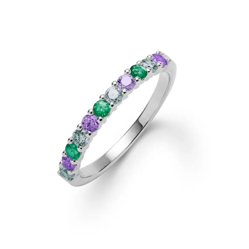 Personalized Rosecliff Birthstone Stackable Ring in 14k Gold sold by Haverhill