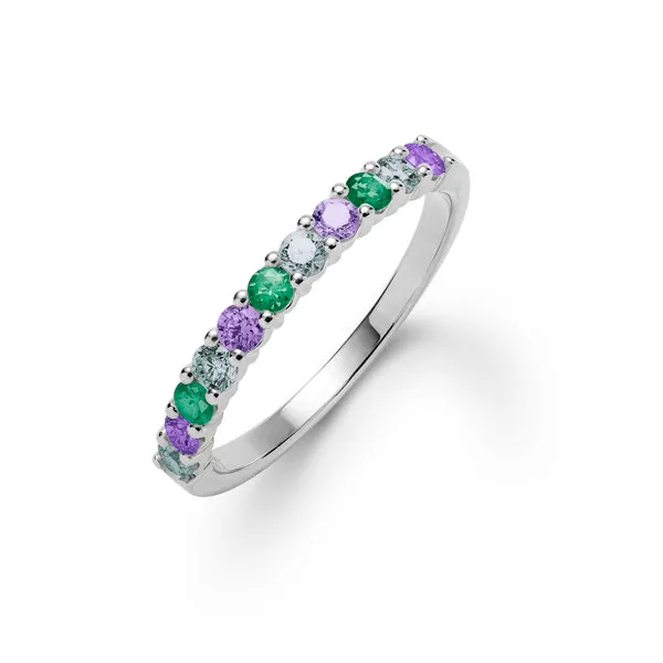 Personalized Rosecliff Birthstone Stackable Ring in 14k Gold sold by Haverhill