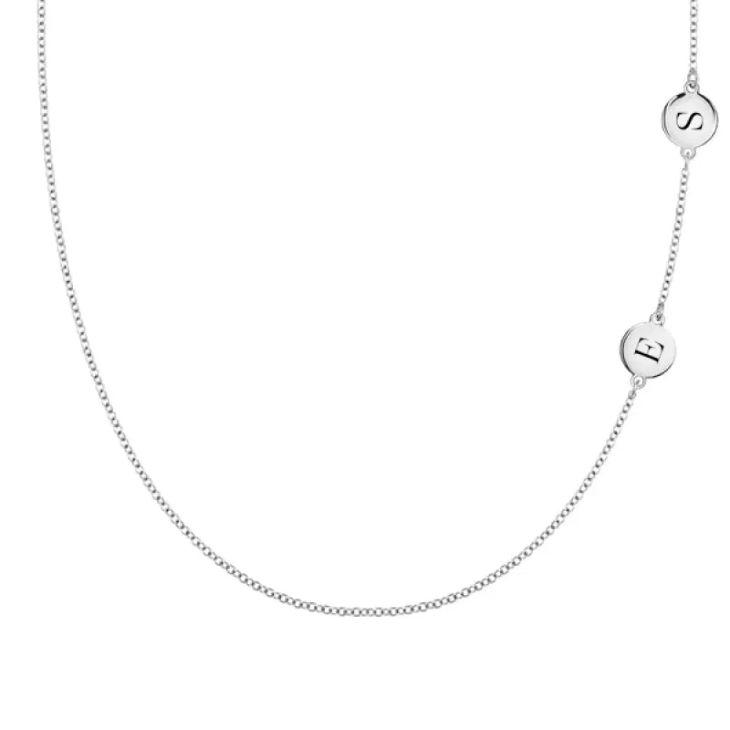 Personalized 2 Letter Necklace in 14k Gold (Double Spacing) sold by Haverhill