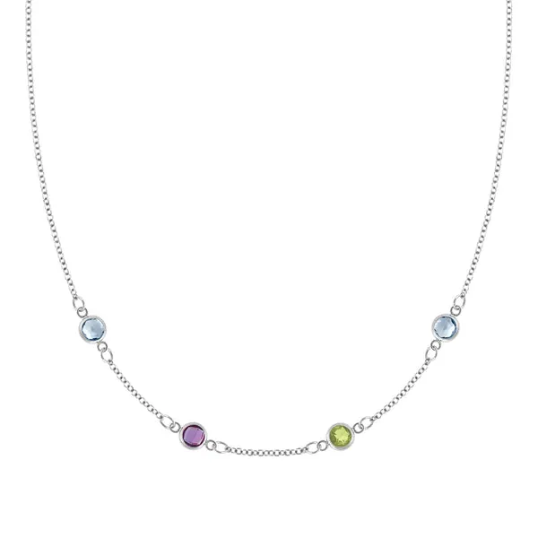 Personalized Classic 4 Birthstone Necklace in 14k Gold sold by Haverhill