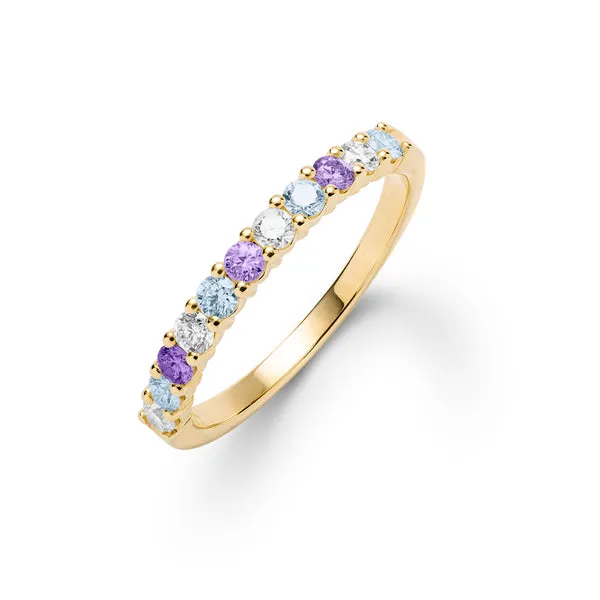 Personalized Rosecliff Birthstone Stackable Ring in 14k Gold sold by Haverhill