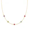 Personalized Classic 5 Birthstone Necklace in 14k Gold sold by Haverhill