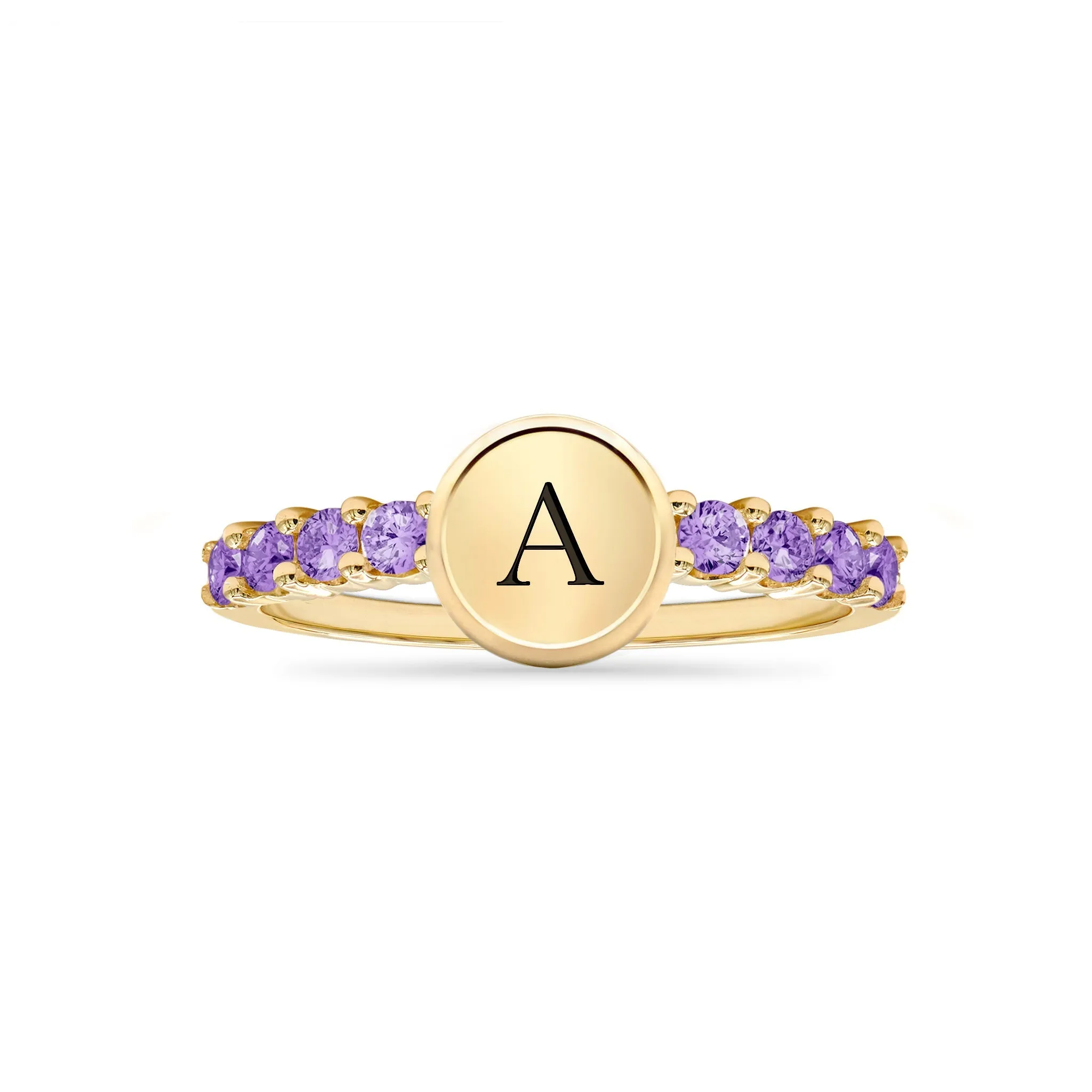 Rosecliff Letter Amethyst Ring in 14k Gold (February) sold by Haverhill product image thumbnail 5