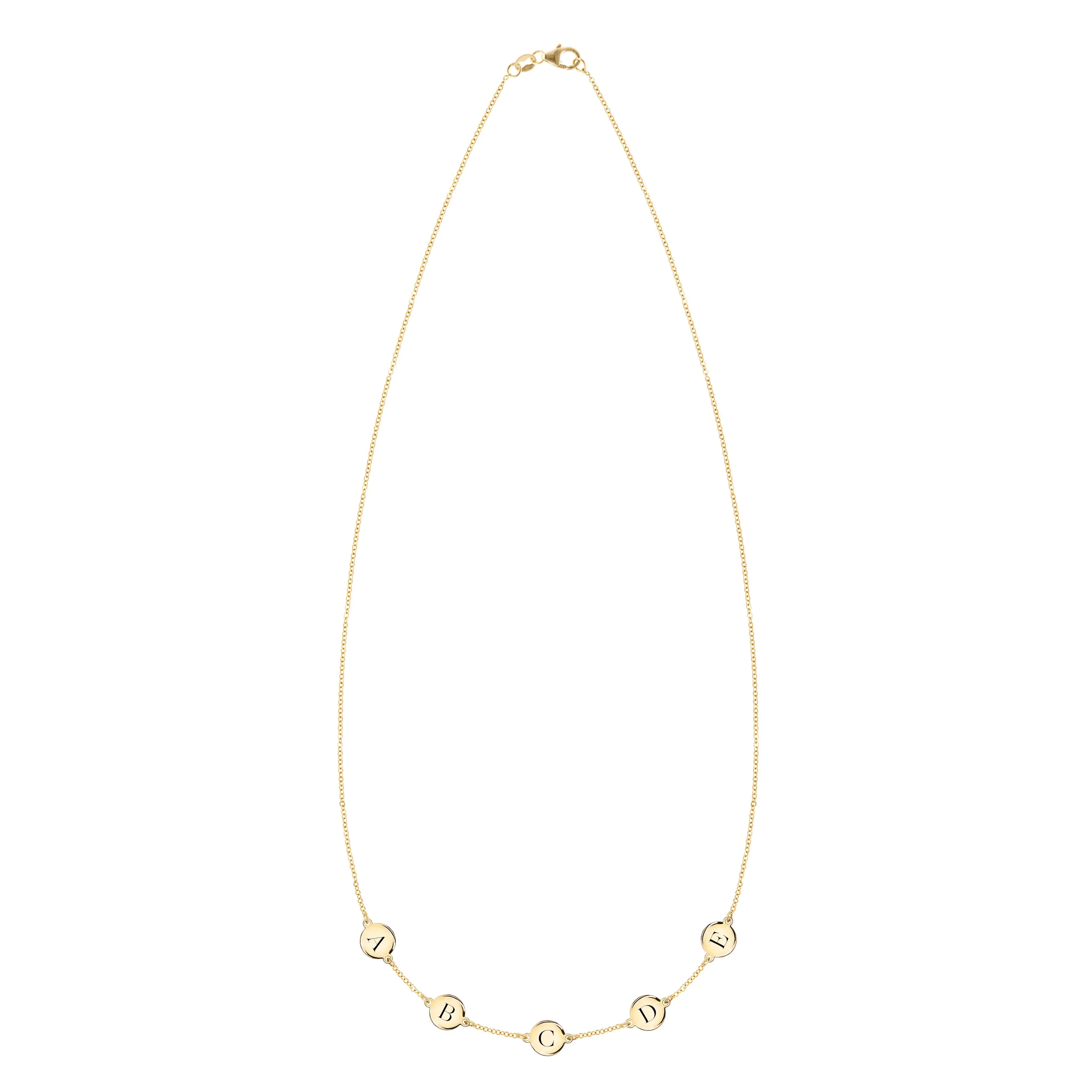 Personalized 5 Letter Necklace in 14k Gold (Single Spacing) sold by Haverhill product image thumbnail 4