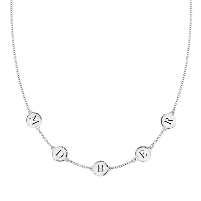 Personalized 5 Letter Necklace in 14k Gold (Single Spacing) sold by Haverhill