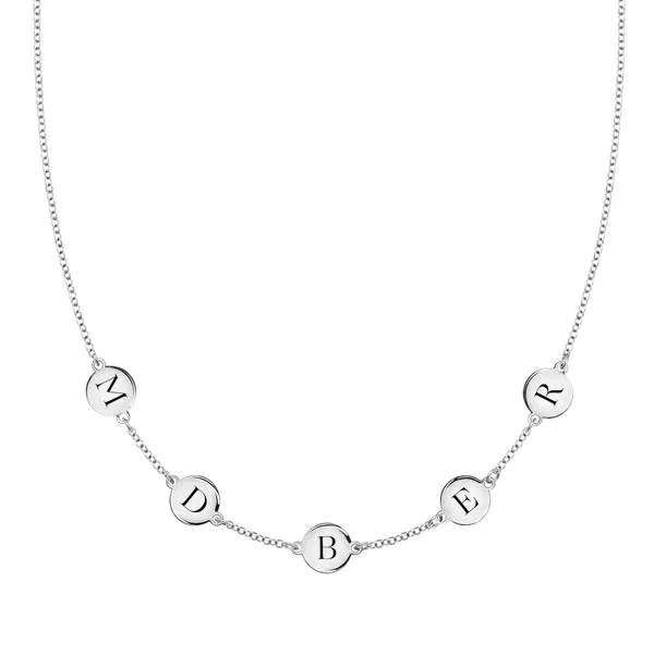 Personalized 5 Letter Necklace in 14k Gold (Single Spacing) sold by Haverhill