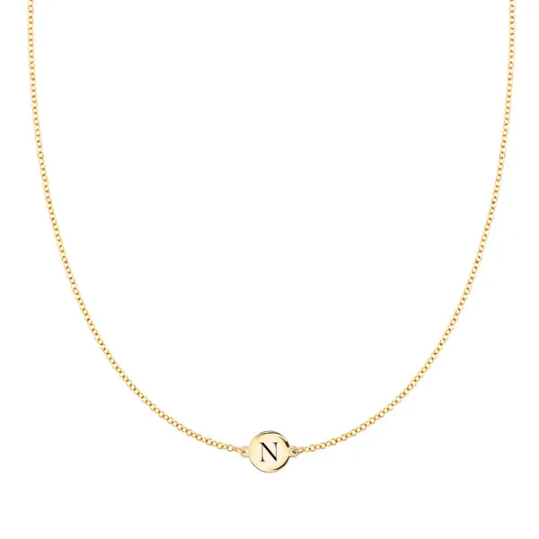 Personalized 1 Letter Necklace in 14k Gold sold by Haverhill