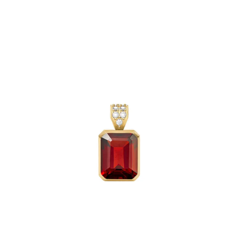 Warren Garnet Pendant with Diamond Bale in 14k Gold (January) sold by Haverhill