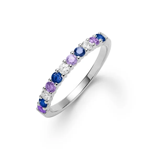 Personalized Rosecliff Birthstone Stackable Ring in 14k Gold sold by Haverhill