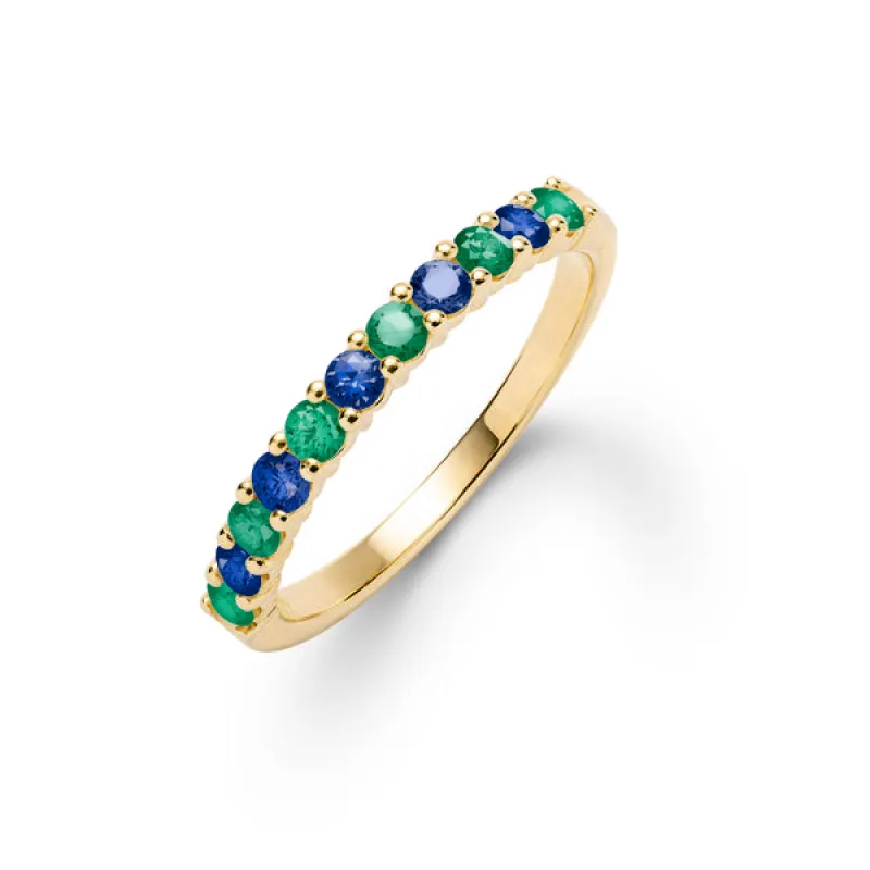 Personalized Rosecliff Birthstone Stackable Ring in 14k Gold sold by Haverhill