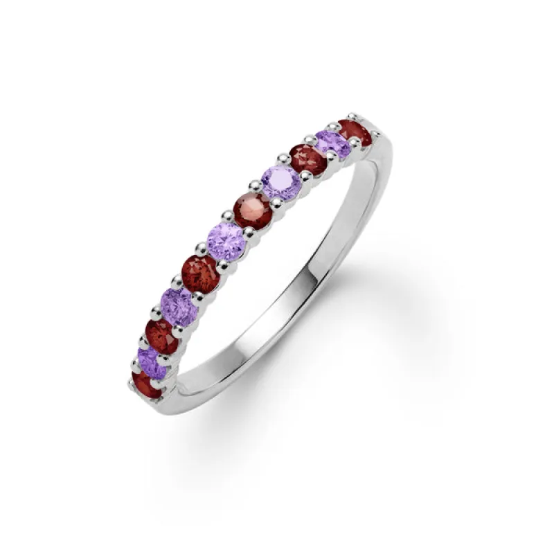 Personalized Rosecliff Birthstone Stackable Ring in 14k Gold sold by Haverhill