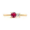 Personalized Greenwich Solitaire Birthstone & Diamond Ring in 14k Gold sold by Haverhill
