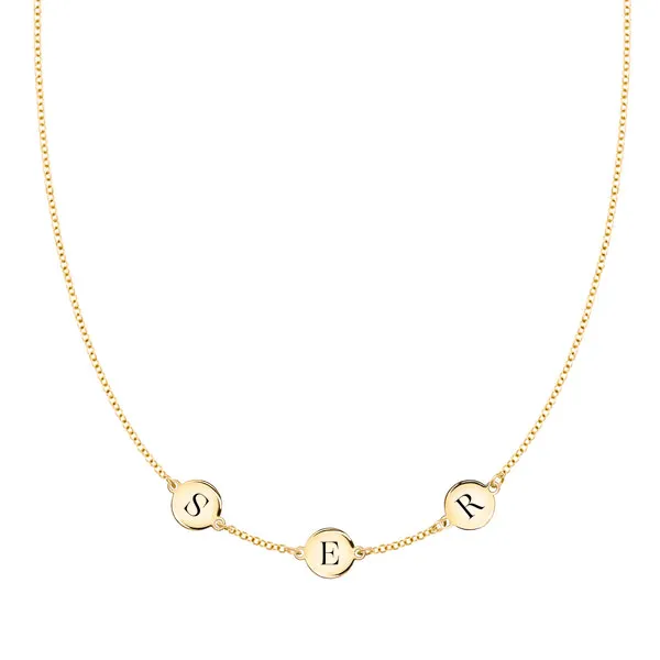 Personalized 3 Letter Necklace in 14k Gold (Single Spacing) sold by Haverhill