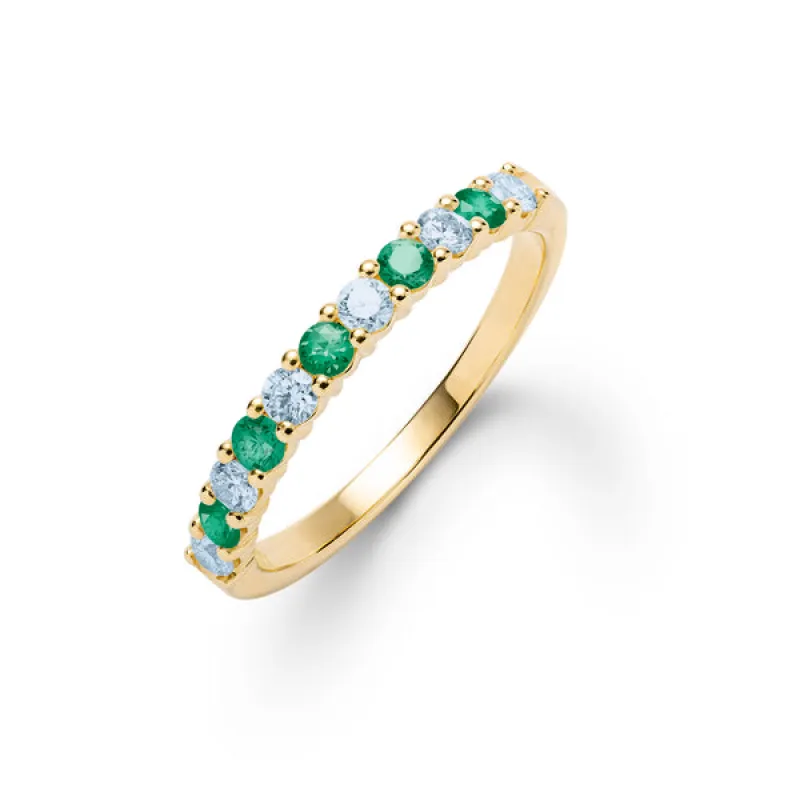 Personalized Rosecliff Birthstone Stackable Ring in 14k Gold sold by Haverhill
